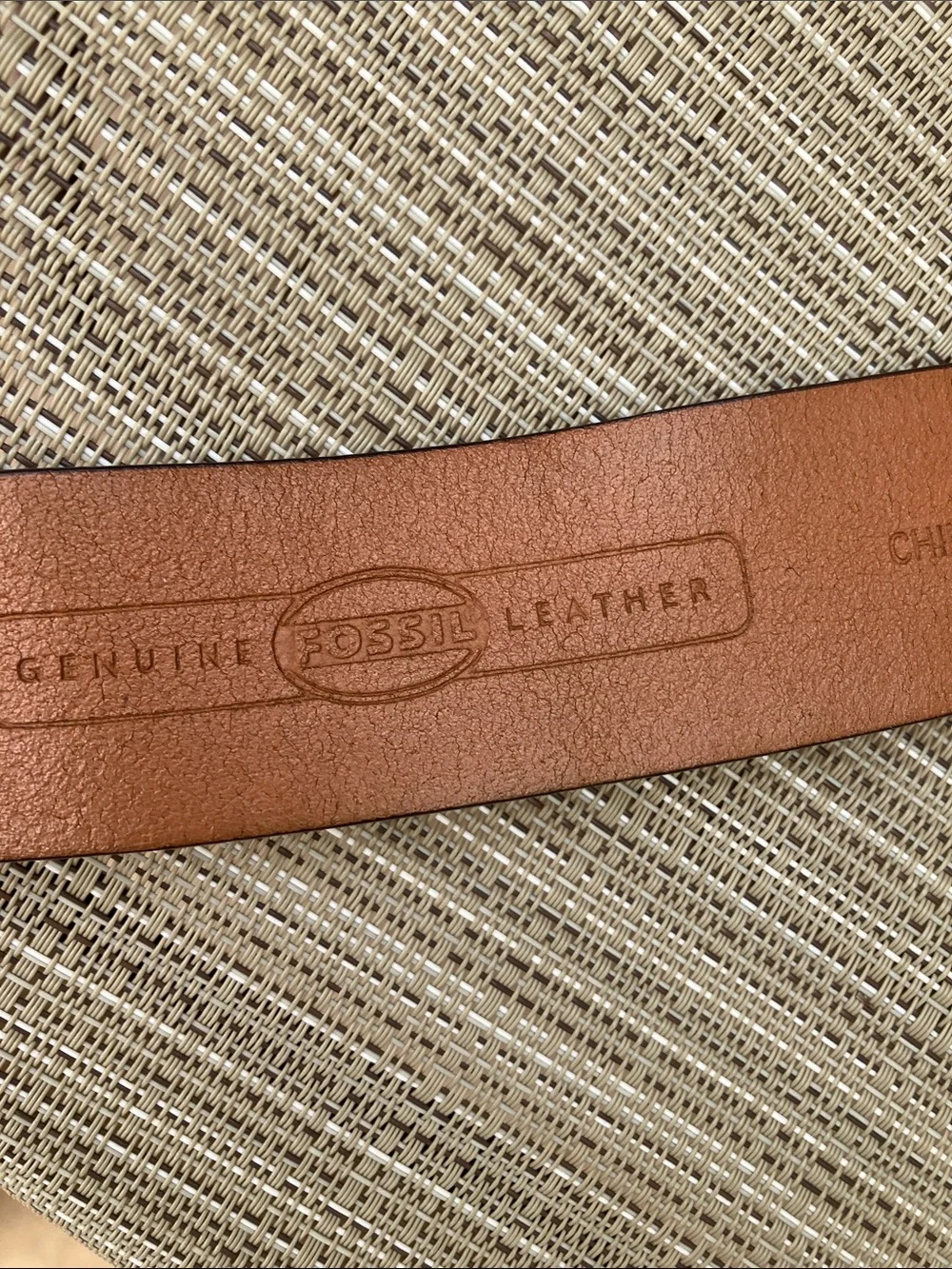 Fossil patchwork belt size L